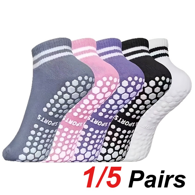 Yoga Mat - 1/5 Par de Meias de Silicone